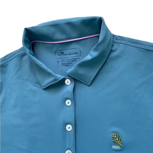 Peter Millar Polo Women’s Mult-Button Aqua Green Shirt Size M - Picture 1 of 4
